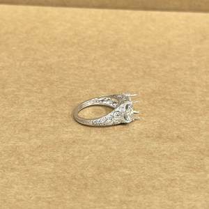 Classic 14KT White Gold Lab Grown Diamond Half <b>Moon</b> <b>Ring</b> 1.96CT Center LGD Stone Elegant Premium Party Wear Jewelry - Product Image 4