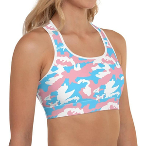 Girls Sports Bra Custom Digital Print Medium Support Breathable Four Way Stretch Quick Dry <b>Mesh</b> Gym Workout Yoga Fitness <b>Top</b> - Product Image 2