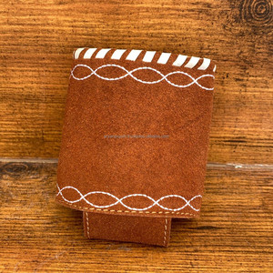 Customized High Quality <b>Boot</b> Stitch Genuine Suede Leather Holder Beer Bottle Beverage Can Cooler Drink Sleeves Coozies for Cans - Product Image 5