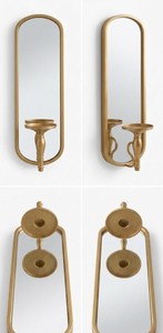 Modern Minimalist Iron <b>Wall</b> <b>Sconce</b> Mirror Gold Finish Arched Decorative Metal <b>Wall</b> <b>Sconces</b> with Pillar Candle Holder Luxury Home - Product Image 5