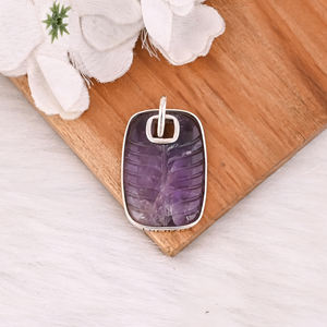 Pendentif en argent sterling 925 avec améthyste naturelle, bijoux en argent antique, fournisseur direct pour mariages, pendentifs et breloques raffinés - Product Image 2