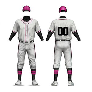 Ensemble uniforme de baseball pour homme, blanc, turquoise, noir, imprimé par sublimation, polyester respirant, manches courtes, coupe classique, toutes saisons - Product Image 3