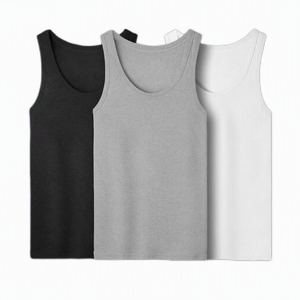 Débardeur en coton pour homme, 100 % coton, sans manches, pour le sport d'été, sous-vêtement de base absorbant pour personnes d'âge moyen et âgées - Product Image 1