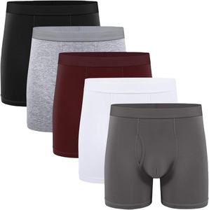 Usine de sous-vêtements OEM et ODM : Caleçons boxers pour hommes personnalisés avec logo, respirants, 100 % coton, taille élastique - Product Image 1