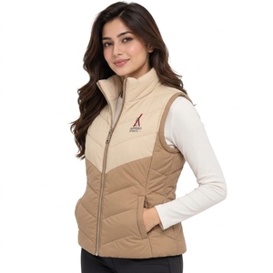 Chaleco Acolchado de Punto para Mujer, Suave, Cálido, Transpirable, Ecológico, con Cierre Frontal Completo - Product Image 3