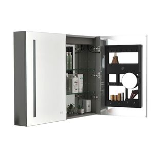 Armadietto da Bagno a LED 40 X 30 Pollici con Specchio Dimmerabile, Prese e Funzione Antiappannamento - Product Image 4