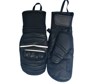 Mitaines de ski en cuir véritable personnalisées avec logo, rembourrées, pour hommes et femmes, gants de snowboard pour sports d'hiver - Product Image 4