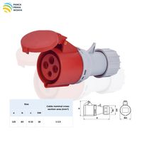 Connecteur électrique industriel de haute qualité 16A 3P+E 380-415V 6h IP44 Prise de courant LX-214N