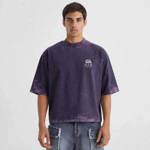 T-shirt à manches courtes en tricot pour homme GYM ACTIVE ENTERPRISES Acis Wash, coupe ample, épaules tombantes, coupe carrée, impression personnalisée - Product Image 1