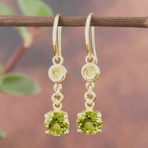 Pendientes de gota de amatista verde chapados en oro de 18 quilates, joyería de moda de Plata de Ley 925 para mujeres y niñas - Product Image 2