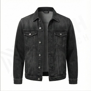 Personnalisé vente en gros vêtements classiques de haute qualité 2025 nouveau style de mode hiver hommes veste en jean décontracté solide avant Logo - Product Image 2