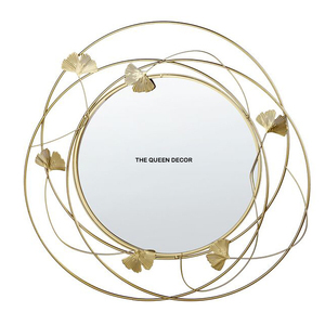 Espejo de Pared Decorativo Redondo de Acero Inoxidable, Estilo Moderno, Hecho a Mano, Acabado Dorado Antiguo, para Decoración del Hogar o Restaurantes - Product Image 5