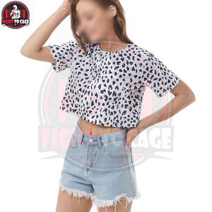 For Wholesale Rate Women Summer Wear <b>Crop</b> <b>Tops</b> Floral Print Graphic Soft Touch Material New Arrival OEM Service <b>Crop</b> <b>Top</b> Shirts - Product Image 5