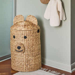 Cesta de almacenamiento de jacinto de agua con forma de oso, hecha en Vietnam, con precio de mayoreo. - Product Image 3