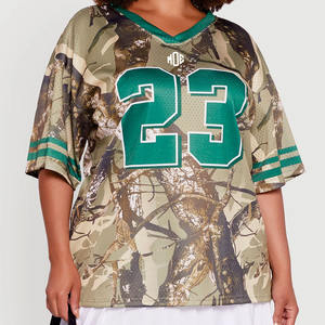 Camiseta de Fútbol Americano de Camuflaje Personalizada de Alta Calidad para Mujer, Ajuste Holgado, Malla Transpirable, Ropa Deportiva para Equipos, Fabricante OEM al por Mayor - Product Image 1