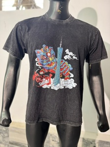 Camiseta de Manga Corta para Hombre, Azul con Estampado Frontal, Corte Holgado, Estilo Casual, 100% Algodón, Cuello Redondo, Transpirable, Estilo Urbano - Product Image 5