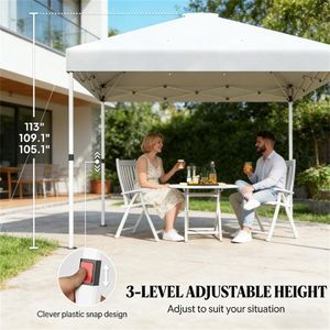 Tenda a baldacchino bianca pop-up, parasole, carport, gazebo - Product Image 3