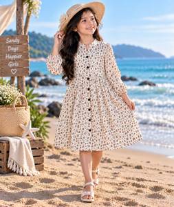 Robe de fête élégante pour filles, de qualité supérieure, confortable et magnifique, tenue de créateur pour enfants, disponible au prix de gros. - Product Image 2