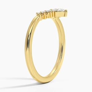 Bague en diamant en forme de poire avec contour en V symétrique - Product Image 2