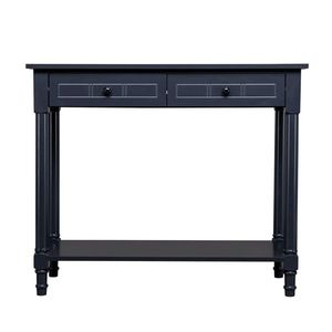 Consolle a 2 livelli con 2 cassetti per ingresso e tavolino da divano per hotel, ripiani portaoggetti, elegante design a C - Product Image 1