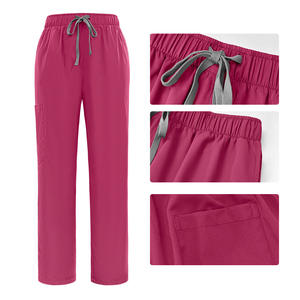 Ensemble de blouses d'hôpital unisexe de qualité supérieure, rose, en spandex et polyester, respirant, uniforme d'infirmière, col en V, tenue de travail pour médecin - Product Image 3