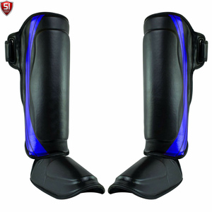 Protège-tibias de boxe pour entraînement de combat, protection de la cheville et du cou-de-pied, chauffe-jambes MMA Muay Thai, protège-tibias légers en PU - Product Image 5