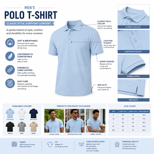 Polo personnalisé pour homme, 100% polyester piqué, manches courtes, polo de golf, séchage rapide, respirant, évacuation de l'humidité, uniforme - Product Image 6