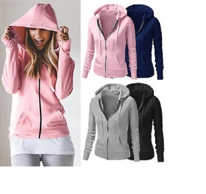 Women Custom hoodies Plaid Cotton Fleece Zipper-Up Eco-Smart Breathable Embroidered - Product Image 5