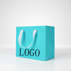 Sacs de shopping en carton kraft avec logo personnalisé, poignée en ruban, emballage de luxe pour chaussures et vêtements, fournisseur OEM - Product Image 2