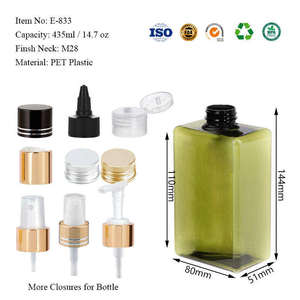 Bouteille carrée plate sérigraphiée, rechargeable, légère, en plastique PET, vente en gros, 400 ml, pompe, emballage cosmétique personnalisé - Product Image 5
