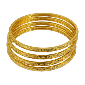 Premium Handcrafted Brass <b>Bangles</b> Set Traditional Antique Bronze Plated Natural Stone Geometric Textured Churi Women Elegant - Product Image 2