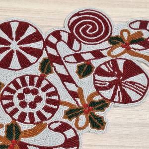 Handmade Embroidered Fabric Table <b>Runner</b> Customized Shape <b>Green</b> Leaf Design Luxury Eco-Friendly Durable 5mm Thickness Mat - Product Image 6