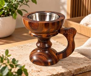 Quemador de incienso árabe de madera marrón premium con cuenco de metal, hecho a mano, para decoración del hogar árabe, regalos de Ramadán - Product Image 2