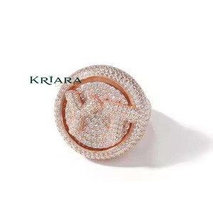Bague en argent 925 et or massif 18 carats pour femme, diamants de laboratoire taille brillant ronde, bijoux de fiançailles de luxe - Product Image 2