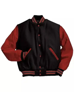Wholesale Custom Men's Canvas Varsity <b>Jackets</b> Stand Chenille Embroidery Patch Leather Sleeve Bomber Baseball Letterman Design - Product Image 5