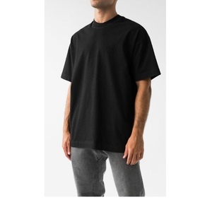 เสื้อยืดคอกลมแขนสั้นสีดำสำหรับผู้ชาย ผ้าฝ้ายเจอร์ซีย์ 100% ทรงปกติ สวมใส่สบาย สีพื้น ผ้าถัก - Product Image 6