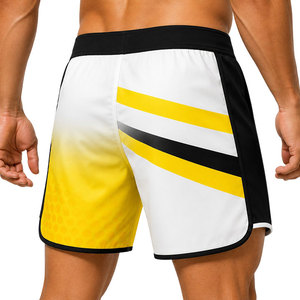 Custom Black White Yellow Men’s <b>Surf</b> Board Shorts Quick Dry Swim Trunks Sublimation Printed Beach Water Sports Shorts OEM ODM - Product Image 4