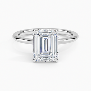 BOJ <b>Ring</b> 0102 Emerald Cut 925 <b>Silver</b> Halo Stone Prong Setting <b>Solitaire</b> Diamond <b>Ring</b> 2ct D Color VVS1 Moissanite GRA Certified - Product Image 1