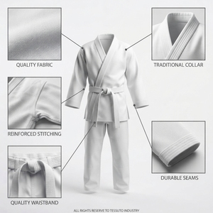 Maßgeschneiderter Judo-Karate-Anzug für Erwachsene Kampfsport-Uniform Jugend-Gi 100% Baumwolle Knitterfrei OEM ODM Großhandel - Product Image 3