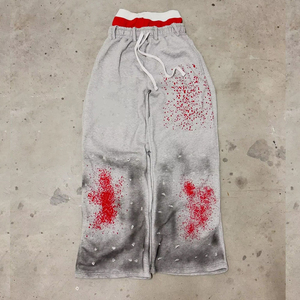 Men's Camo Wide Leg Pants Elastic Waist Drawstring Streetwear Lightweight <b>Summer</b> <b>Trousers</b> - Product Image 4