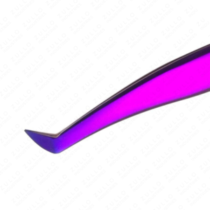 Deluxe Purple L Shape Russian Volume Eyelash Tweezers Stainless Steel Powder Coated Lash Extension <b>Tool</b> Wholesale - Product Image 2