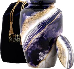 Luxury Brass Cremation Urn for Adult Ashes Wholesale Funeral Urn Made of Solid Metal Decorative Aluminum Ashes Urn for <b>Memorial</b> - Product Image 1