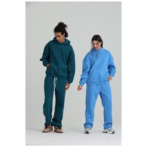 Ensemble sweat-shirt et pantalon de jogging unisexe pour homme, automne, logo personnalisé, molleton surdimensionné, anti-boulochage, haute qualité - Product Image 1