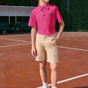 Polos de golf pour jeunes axés sur le confort, hauts à col pour garçons, vêtements de sport de golf junior, tissus extensibles, chemises athlétiques - Product Image 6