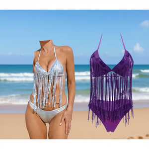 Traje de baño de una pieza HDJ de talla grande, control de abdomen, ropa de playa conservadora, monokini sexy SQ66032 - Product Image 3