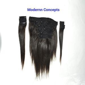 Extensiones de Cabello Humano Natural Virgen Negro Crudo Barato 100% Sin Procesar Indio de 8 a 36 Pulgadas con Clip Liso de Templo - Product Image 3