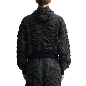 Veste légère pour homme à col montant, entièrement zippée, décontractée, avec finition texturée froissée, résistante au vent, pour le quotidien - Product Image 2
