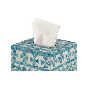 Handmade Wooden Tissue Box with Mother of Pearl Inlay for Home Decor - Product Image 3