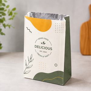Bolsas de Papel Ecológicas Biodegradables EcoRev ECO66 para Alimentos, Resistentes a la Grasa, con Asas Troqueladas - Product Image 2