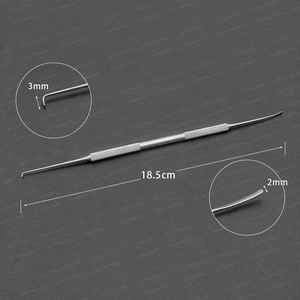 Ensemble de 4 crochets de micro-chirurgie laryngée ORL – Kit de sondes et couteaux pour cordes vocales en acier inoxydable – Instruments de microlaryngoscopie - Product Image 2